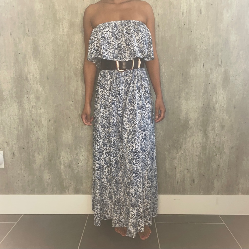 Vintage Victoria’s Secret or Newport News strapless paisley maxi dress sundress